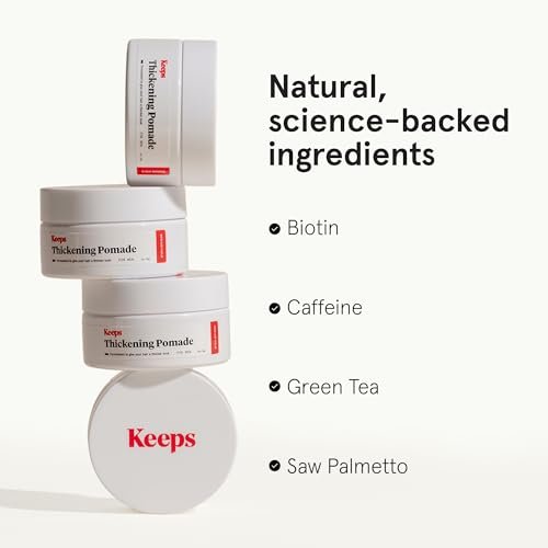 Keeps Thickening Pomade for Men – Matte Finish Medium Hold Styling Pomade with Biotin – Fuller, Thicker Looking Hair – Ethanol & Propylene Glycol Free – Travel Size 3 Oz Avelisse
