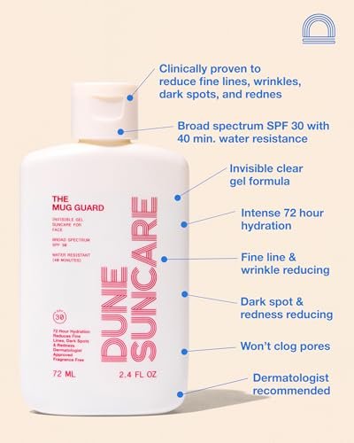 The Mug Guard Gel Sunscreen for Face - Reef Safe, Water-Resistant & Lightweight SPF 30 - Anti-Aging, Non-Greasy Sunblock with 72-Hour Hydration - Fragrance-Free (2.4 Fl Oz) Avelisse