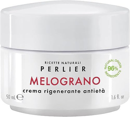 Perlier Pomegranate Revitalizing Anti-Aging Face Cream - 1.6 fl oz, Bio-Fermented Pomegranate with Vitamins C & E, Hydrating and Protective Formula, Alcohol-Free, Boosts Radiance and Skin Vitality