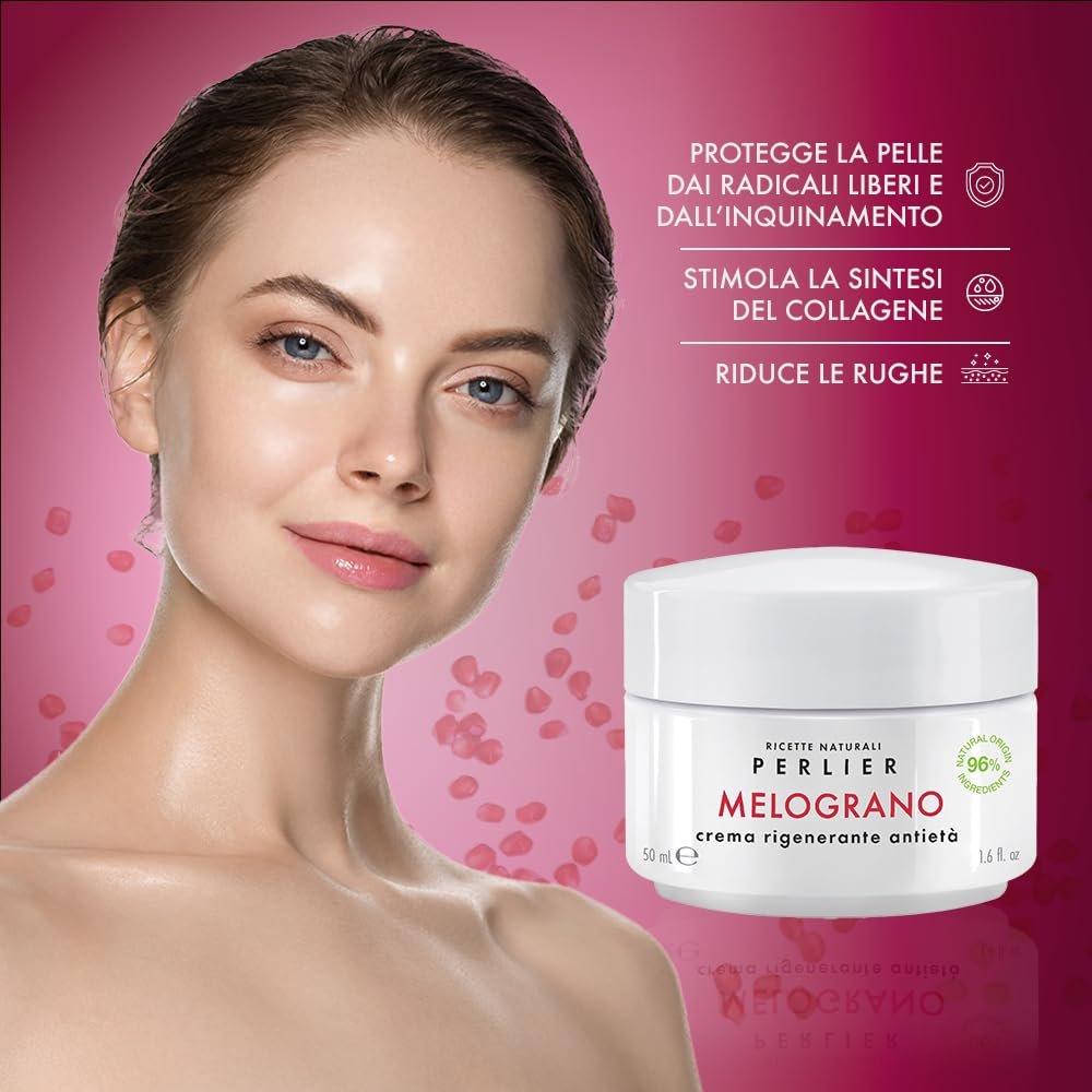 Perlier Pomegranate Revitalizing Anti-Aging Face Cream - 1.6 fl oz, Bio-Fermented Pomegranate with Vitamins C & E, Hydrating and Protective Formula, Alcohol-Free, Boosts Radiance and Skin Vitality - görsel 5
