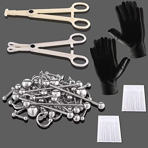 Loyal Book 104-Piece Piercing Kit – 14G & 16G Sterile Piercing Supplies for All Body Piercings (Stainless Steel Color) - görsel 6