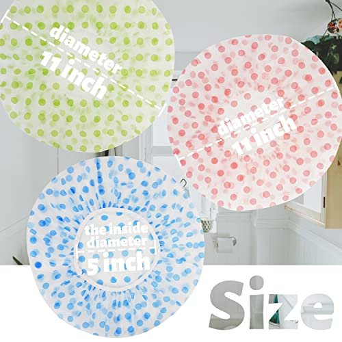12 Pcs Plastic Shower Caps for Women – Reusable Waterproof Elastic Flower Printed Hair Caps, Large Size - görsel 12