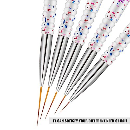 Etercycle 5-Piece Nail Art Liner Brush Set - Thin Nail Gel Polish Painting Brushes for Precise Drawing and Detailing (7/9/11/15/20mm) - görsel 10