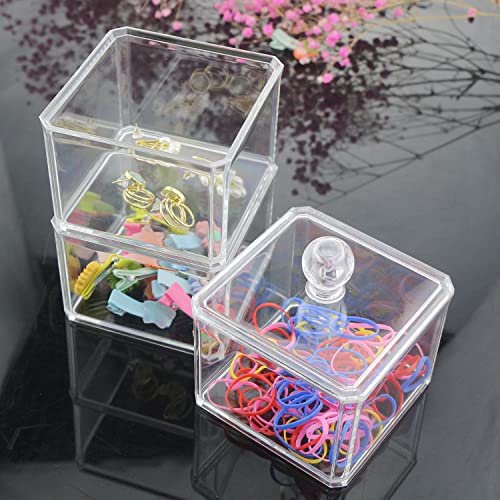 LOHRYVIO 3-Stack Clear Acrylic Hair Accessories Organizer – Stackable Storage Containers with Lids for Hair Ties, Clips, and Bows Avelisse