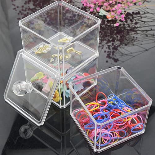 LOHRYVIO 3-Stack Clear Acrylic Hair Accessories Organizer – Stackable Storage Containers with Lids for Hair Ties, Clips, and Bows Avelisse