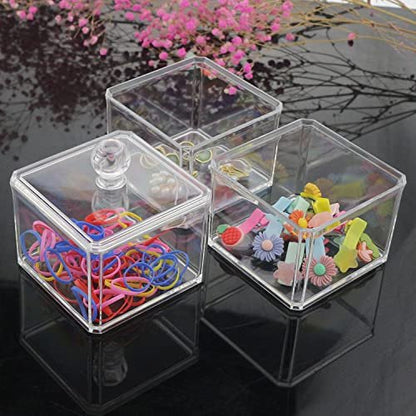 LOHRYVIO 3-Stack Clear Acrylic Hair Accessories Organizer – Stackable Storage Containers with Lids for Hair Ties, Clips, and Bows Avelisse