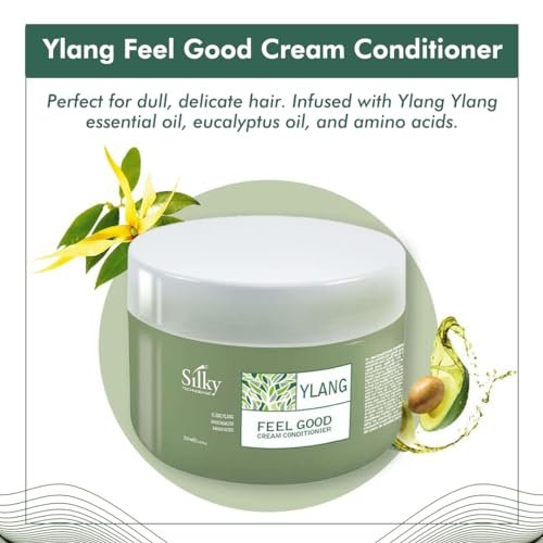 SILKY Technobasic Ylang Rinse Out Cream Conditioner - Deep Conditioner for Dry Damaged Hair, Infused with Essential Oil for Moisture and Health, Sulphate and Paraben Free, 250ml - görsel 4