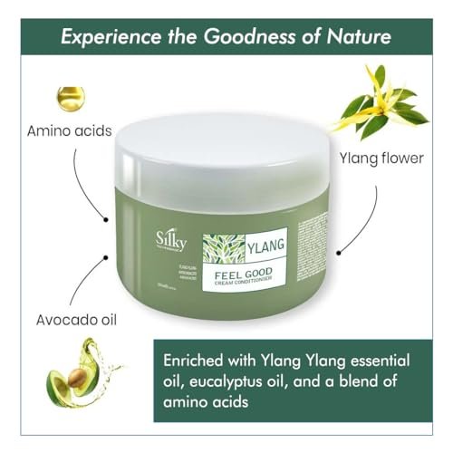 SILKY Technobasic Ylang Rinse Out Cream Conditioner - Deep Conditioner for Dry Damaged Hair, Infused with Essential Oil for Moisture and Health, Sulphate and Paraben Free, 250ml - görsel 6