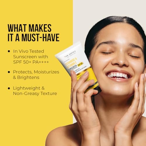 Dr. Sheth's Ceramide & Vitamin C Sunscreen SPF 50+ PA++++ – Lightweight, No White Cast, 50g Avelisse