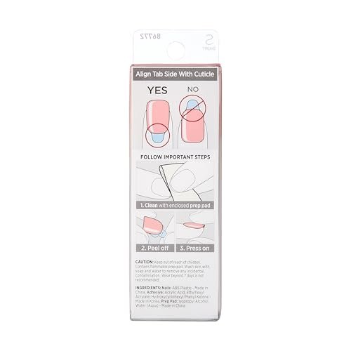 Kiss Impress Color Press-On Nails - Dolce Pink, 30 Short Acrylic Fake Nails, Chip-Proof & Smudge-Proof Manicure Set - görsel 14