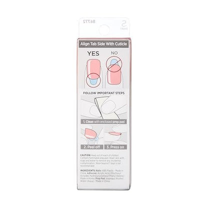 Kiss Impress Color Press-On Nails - Dolce Pink, 30 Short Acrylic Fake Nails, Chip-Proof & Smudge-Proof Manicure Set