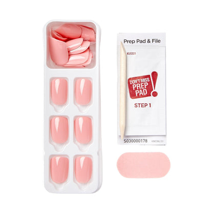 Kiss Impress Color Press-On Nails - Dolce Pink, 30 Short Acrylic Fake Nails, Chip-Proof & Smudge-Proof Manicure Set