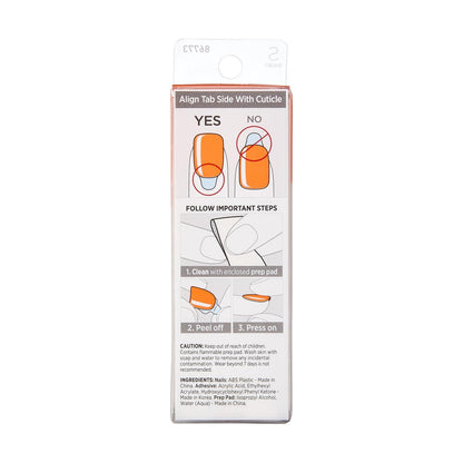 imPRESS Color Press On Nails - Sweet Mango, Solid Orange, Short Squoval, 30 Fake Nails with Super Hold Adhesive