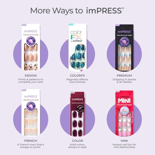 imPRESS Color Press On Nails - Sweet Mango, Solid Orange, Short Squoval, 30 Fake Nails with Super Hold Adhesive - görsel 12