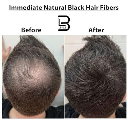 Level 3 Black Hair Fiber Spray – Instant Coverage for Bald Spots & Thinning Hair, Gray Coverage, Thicker Hair Look, 4.4 oz Avelisse