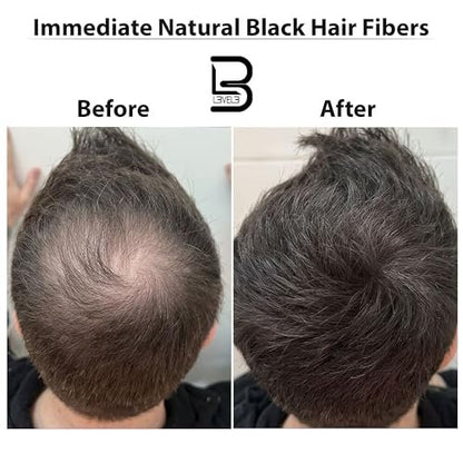 Level 3 Black Hair Fiber Spray – Instant Coverage for Bald Spots & Thinning Hair, Gray Coverage, Thicker Hair Look, 4.4 oz Avelisse