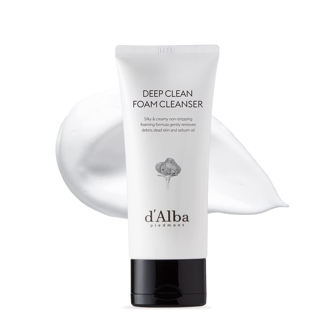 d'alba Piedmont Italian White Truffle Deep Foam Cleanser – Vegan, Hypoallergenic Gentle Foaming Face Wash for All Skin Types Avelisse