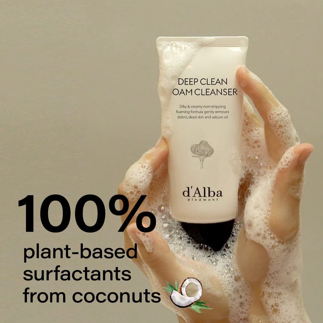d'alba Piedmont Italian White Truffle Deep Foam Cleanser – Vegan, Hypoallergenic Gentle Foaming Face Wash for All Skin Types Avelisse