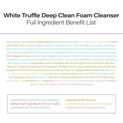 d'alba Piedmont Italian White Truffle Deep Foam Cleanser – Vegan, Hypoallergenic Gentle Foaming Face Wash for All Skin Types Avelisse