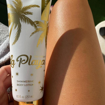 Onyx La Playa Tan & Glow Body Shimmer - Tan Extender & Illuminating Moisturizer - Anti-Streak After Tanning Lotion & Body Highlighter with Anti-Cellulite & Moisturizing Effect, Paraben Free, 8.5 fl oz Avelisse
