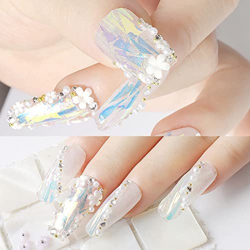 3D Colorful Flower Nail Charms with Gold Metal Beads – Acrylic Nail Art DIY Accessories - görsel 10