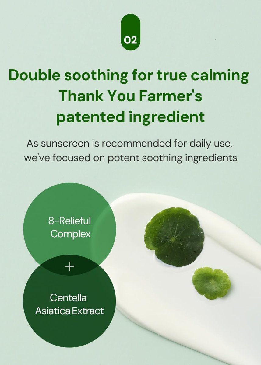THANKYOU FARMER Sun Project Relief Sun Cream SPF50+ PA++++ - Centella Asiatica Soothing Sunscreen, Reef Safe, 50ml Avelisse