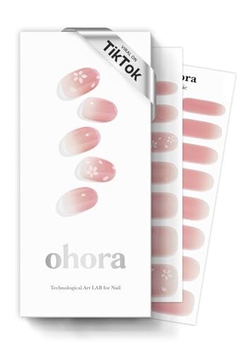 ohora Semi Cured Gel Nail Strips N Blossom – Nude Ombre, UV/LED Lamp Cured, Salon-Quality Long-Lasting Nail Art Set (34 Pieces) - görsel 2
