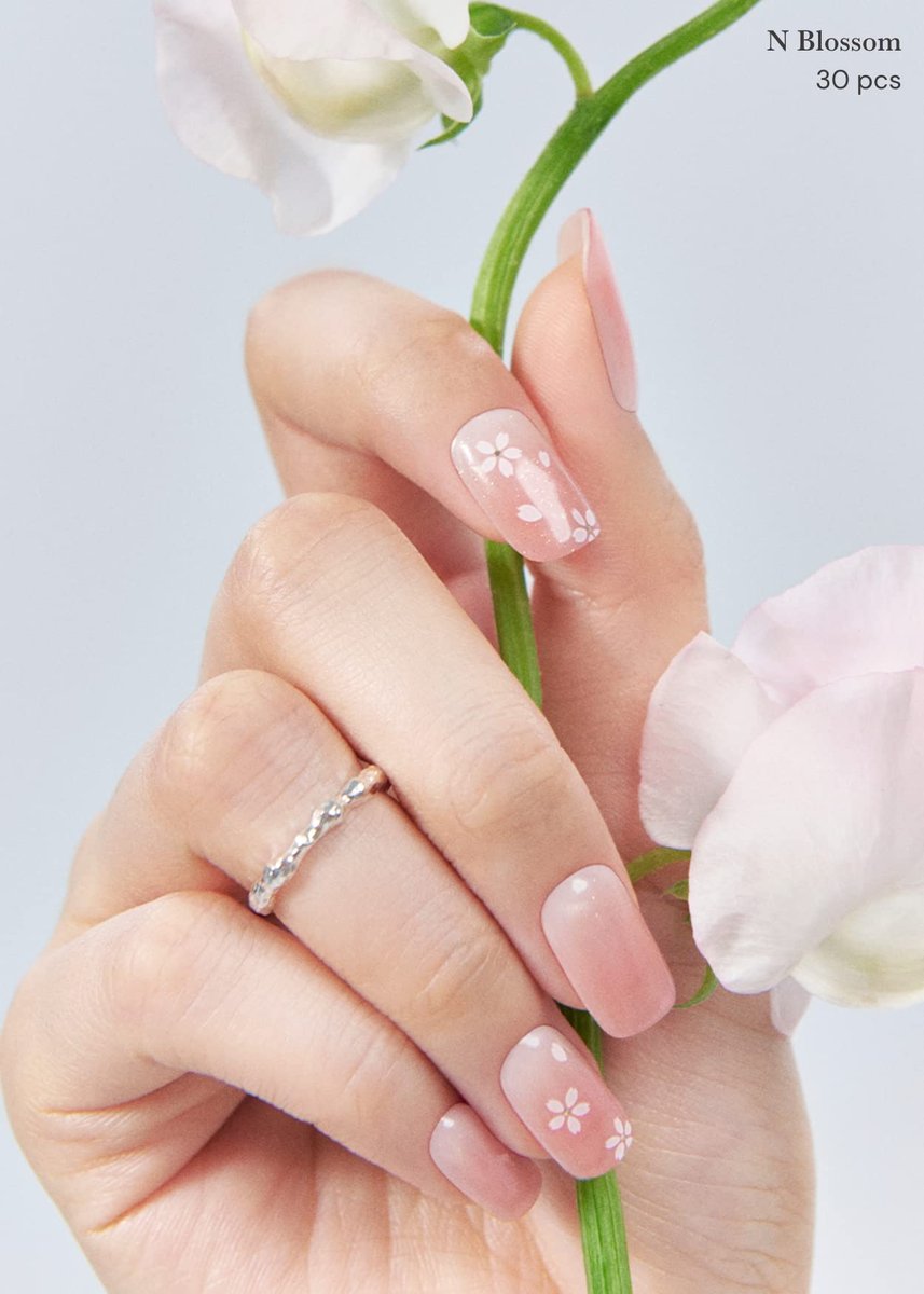 ohora Semi Cured Gel Nail Strips N Blossom – Nude Ombre, UV/LED Lamp Cured, Salon-Quality Long-Lasting Nail Art Set (34 Pieces) - görsel 7
