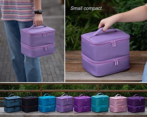 ButterFox Nail Polish Organizer Case – Holds 60 Bottles, Fits Nail Lamp, Double-Layer Storage for Nail Supplies, Lavender Purple - görsel 12