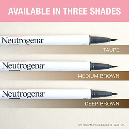 Neutrogena Microbrow Tint Serum Pen, Precision Tinted Eyebrow Pen, Medium Brown - Nourishes & Conditions for Fuller Natural-Looking Brows