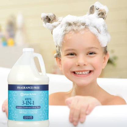 Ginger Lily Farms Botanicals Kid's 3-in-1 Shampoo, Conditioner & Body Wash, Tear-Free Formula, 100% Vegan & Cruelty-Free, Fragrance-Free, 1 Gallon (128 fl oz) Refill Avelisse