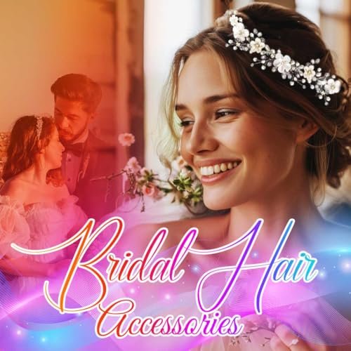 Unicra Silver Flower Bride Wedding Hair Vine with Pearl and Crystal Rhinestones - Elegant Headband for Women and Girls - görsel 18
