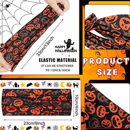 Hoteam 20 Pcs Halloween Headbands Bulk for Women – Skeleton, Ghost & Pumpkin Elastic Non-Slip Hair Accessories