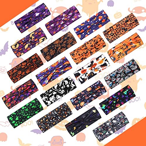 Hoteam 20 Pcs Halloween Headbands Bulk for Women – Skeleton, Ghost & Pumpkin Elastic Non-Slip Hair Accessories - görsel 14