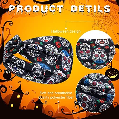 Hoteam 20 Pcs Halloween Headbands Bulk for Women – Skeleton, Ghost & Pumpkin Elastic Non-Slip Hair Accessories - görsel 12