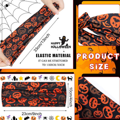 Hoteam 20 Pcs Halloween Headbands Bulk for Women – Skeleton, Ghost & Pumpkin Elastic Non-Slip Hair Accessories