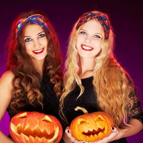 Hoteam 20 Pcs Halloween Headbands Bulk for Women – Skeleton, Ghost & Pumpkin Elastic Non-Slip Hair Accessories - görsel 6
