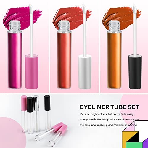 Bercoor 30 Pack Empty Lip Gloss Tubes - 10ml Clear Plastic Refillable Lip Balm Bottles with Rubber Stoppers for DIY Makeup, Cosmetics - Black, Silver, Pink Avelisse