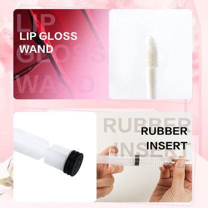 Bercoor 30 Pack Empty Lip Gloss Tubes - 10ml Clear Plastic Refillable Lip Balm Bottles with Rubber Stoppers for DIY Makeup, Cosmetics - Black, Silver, Pink Avelisse