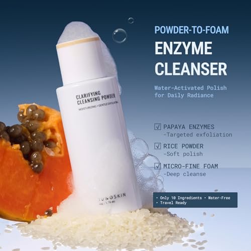 JUNO & Co. Cleansing Powder - Exfoliating Face Wash with Hyaluronic Acid, Rice Extract, Papain Enzyme, 1.76 oz Avelisse
