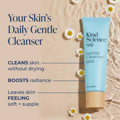 Kind Science Gentle Face Cleanser - Face Wash for Women & Makeup Remover with Vitamin C - Facial Cleanser for Dry Skin - Paraben, Dye & Fragrance Free, Cruelty Free, 4.5 fl oz Avelisse