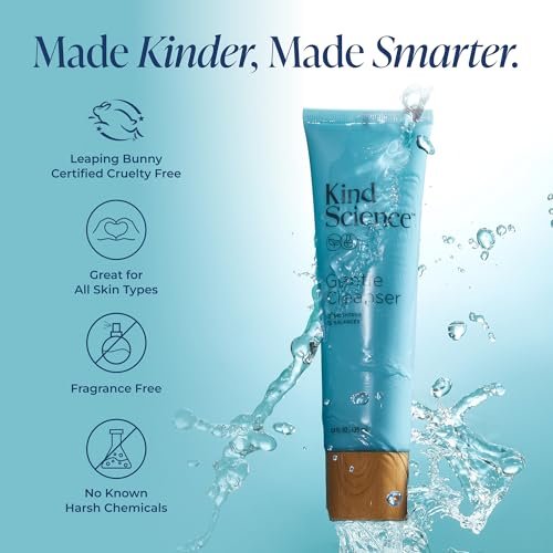 Kind Science Gentle Face Cleanser - Face Wash for Women & Makeup Remover with Vitamin C - Facial Cleanser for Dry Skin - Paraben, Dye & Fragrance Free, Cruelty Free, 4.5 fl oz Avelisse