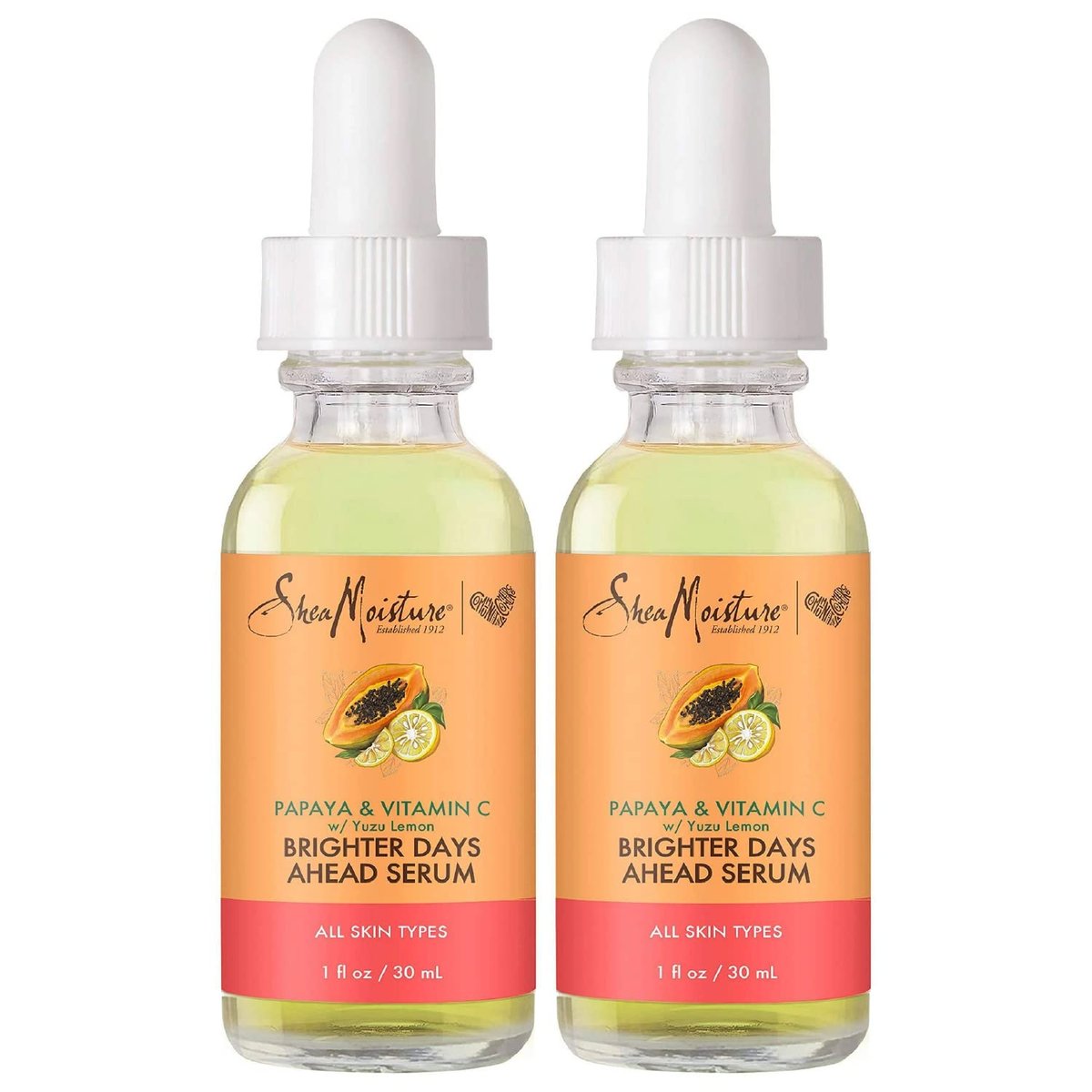 SheaMoisture Papaya & Vitamin C Face Serum – Brighter Days Ahead 2-Pack, 1 oz Each Avelisse