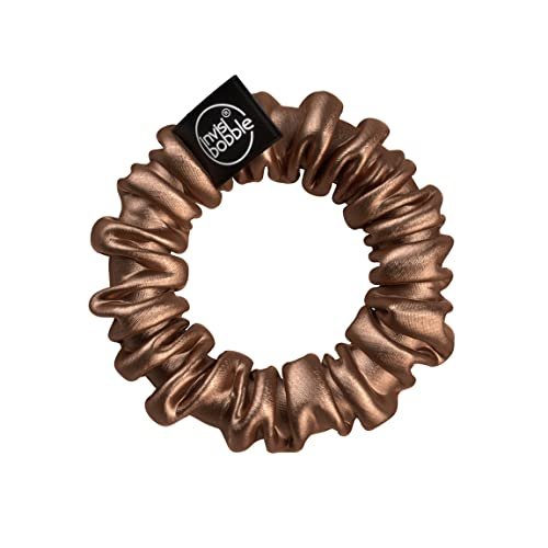 invisibobble Sprunchie Slim Spiral Hair Ring – True Black & True Golden (2 Pack) – Gentle Scrunchie Bracelet for Women & Teens, Strong Grip for Thick Hair Avelisse