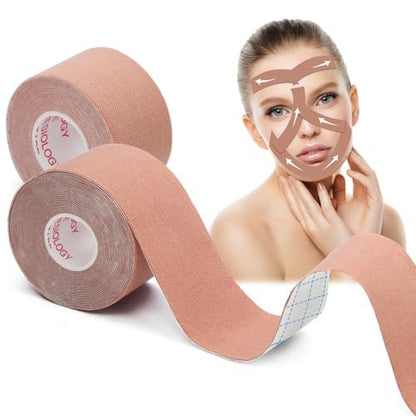 AURUZA 2 Rolls Facial Myofascial Face Lift Tape – Neck & Forehead Anti-Wrinkle Patches for Firming and Tightening Skin (Unisex)