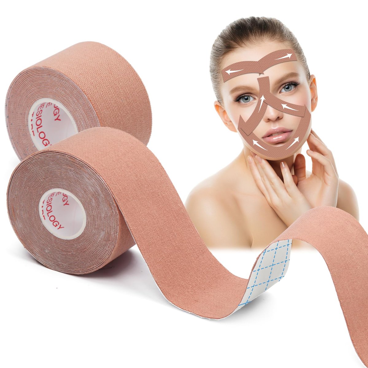 AURUZA 2 Rolls Facial Myofascial Face Lift Tape – Neck & Forehead Anti-Wrinkle Patches for Firming and Tightening Skin (Unisex) - görsel 1