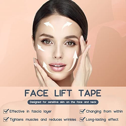 AURUZA 2 Rolls Facial Myofascial Face Lift Tape – Neck & Forehead Anti-Wrinkle Patches for Firming and Tightening Skin (Unisex)