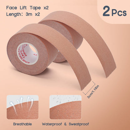 AURUZA 2 Rolls Facial Myofascial Face Lift Tape – Neck & Forehead Anti-Wrinkle Patches for Firming and Tightening Skin (Unisex)