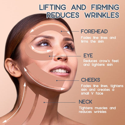 AURUZA 2 Rolls Facial Myofascial Face Lift Tape – Neck & Forehead Anti-Wrinkle Patches for Firming and Tightening Skin (Unisex)