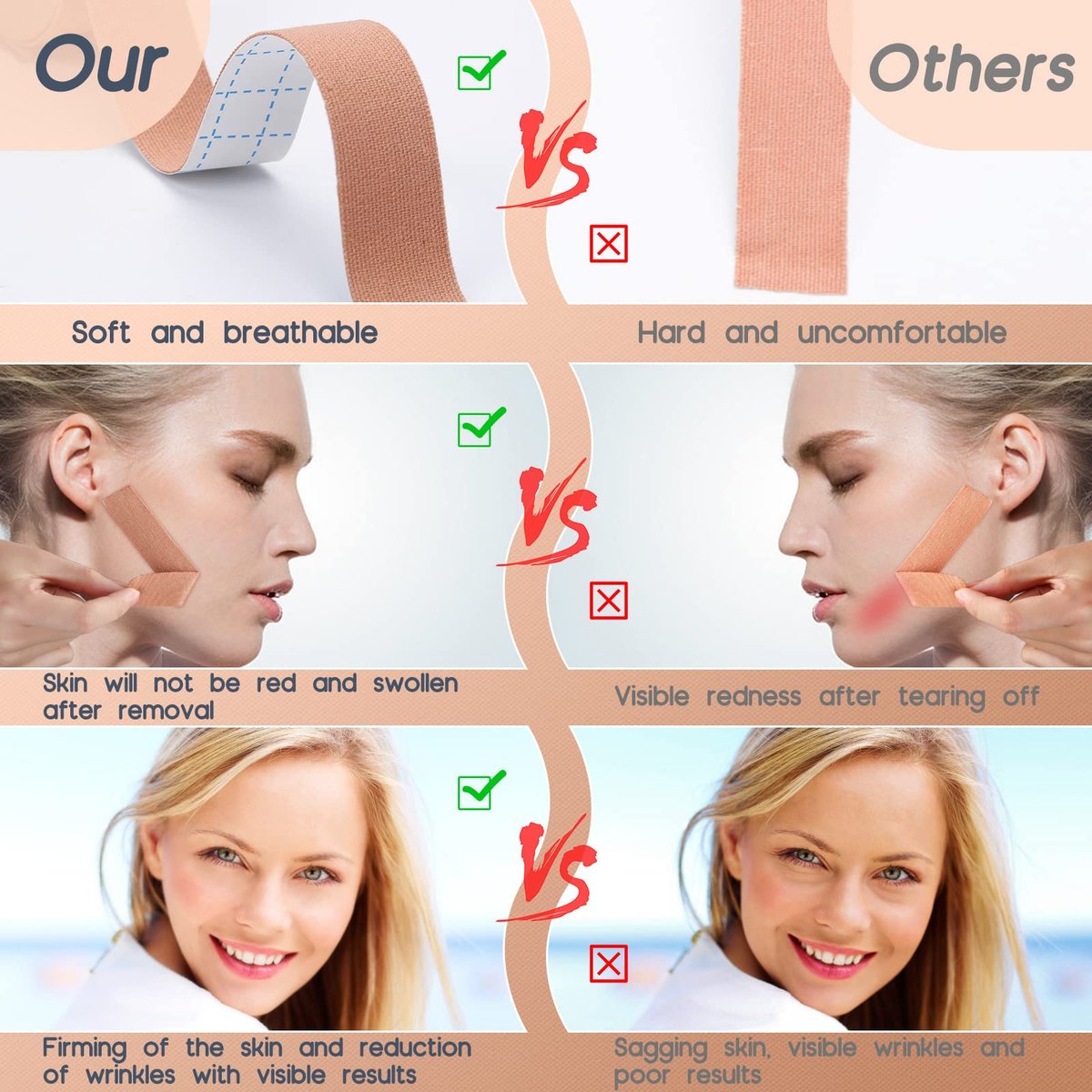 AURUZA 2 Rolls Facial Myofascial Face Lift Tape – Neck & Forehead Anti-Wrinkle Patches for Firming and Tightening Skin (Unisex) - görsel 11